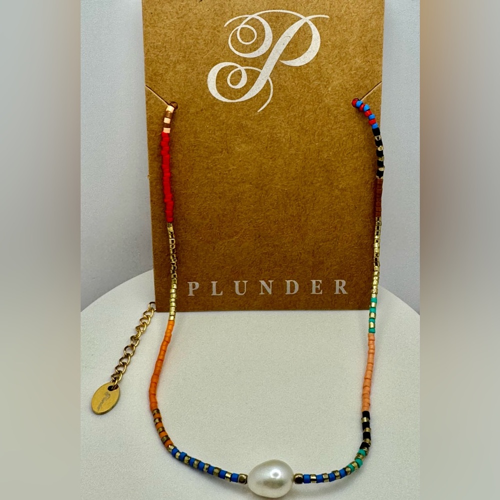 Plunder Multicolor Beaded Savanna Necklace NEW
